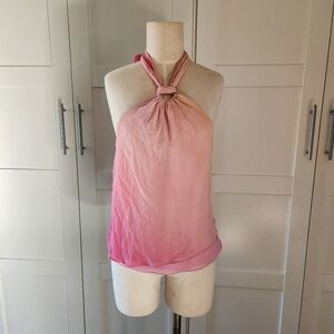 Ralph Lauren Pink Ombre Halter Blouse Y2k Sz 12